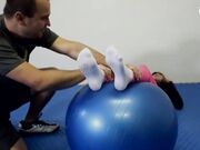 Gym trainer smell worship client sexy feet stinky socks