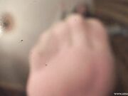 Mistress Larissa - Sweaty nylon footprint on glass