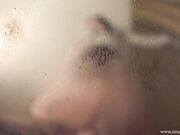 Mistress Larissa - Sweaty nylon footprint on glass