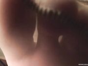 Mistress Larissa - Sweaty nylon footprint on glass