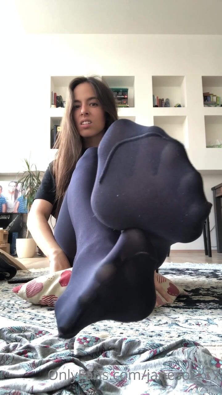 Feet in opaque tease