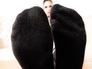 Gotic girl boot sole and socks lick