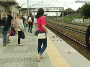 Girl enjoying barefooting so much