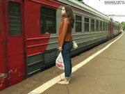 Girl enjoying barefooting so much 2