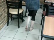 Girn enjoying barefooting in the rain