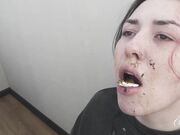 Goddess Valeria - New slut is used as an ashtray and target for spit and slaps! 4K