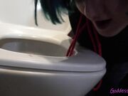Goddess Valeria - Cleaning slave in My toilet 4K