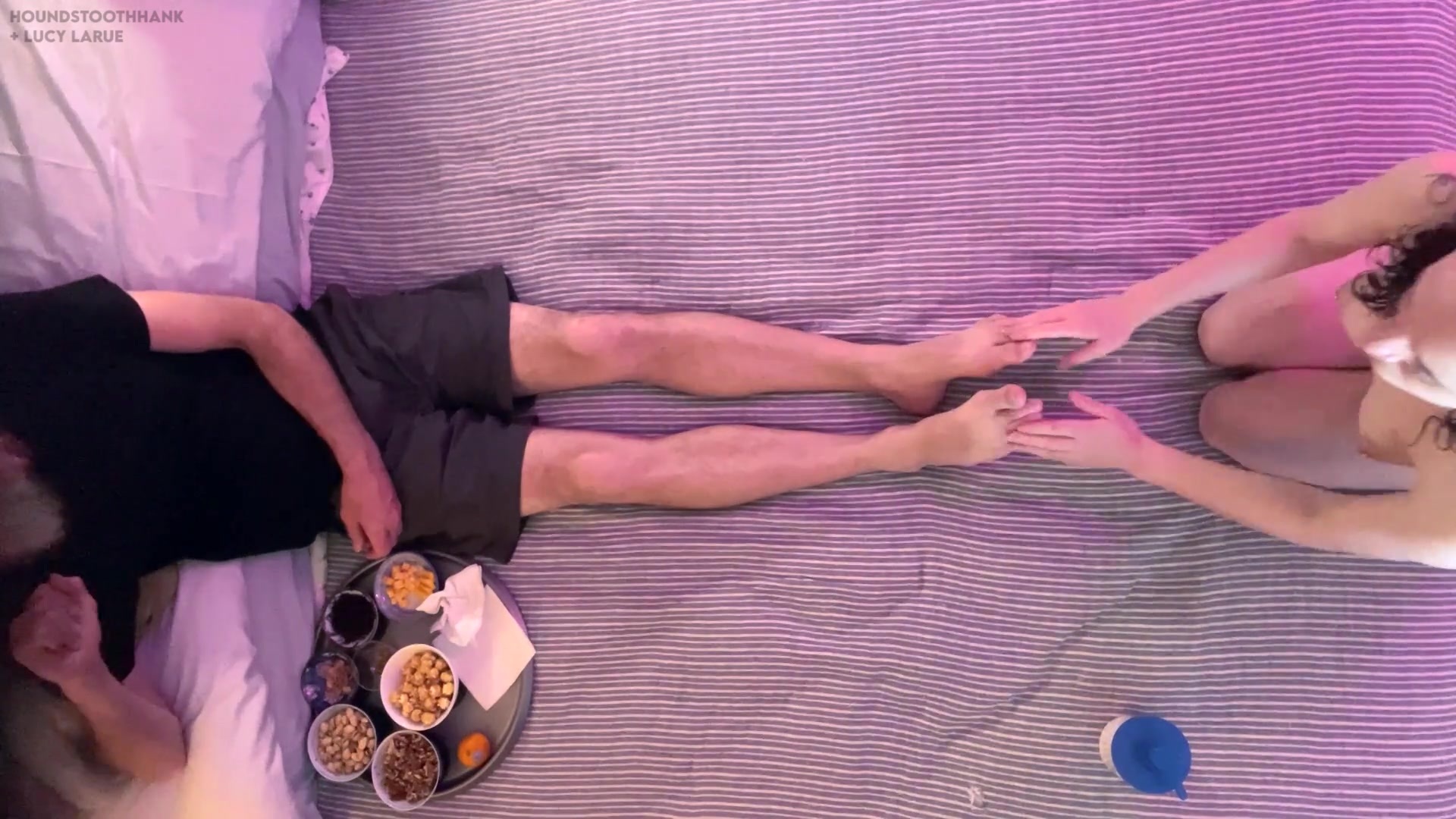 LaceBaby Age Gap CMNF Foot Massage Overhead Candid Cam