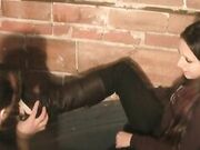 Want Feet Nancy in Black Stockings