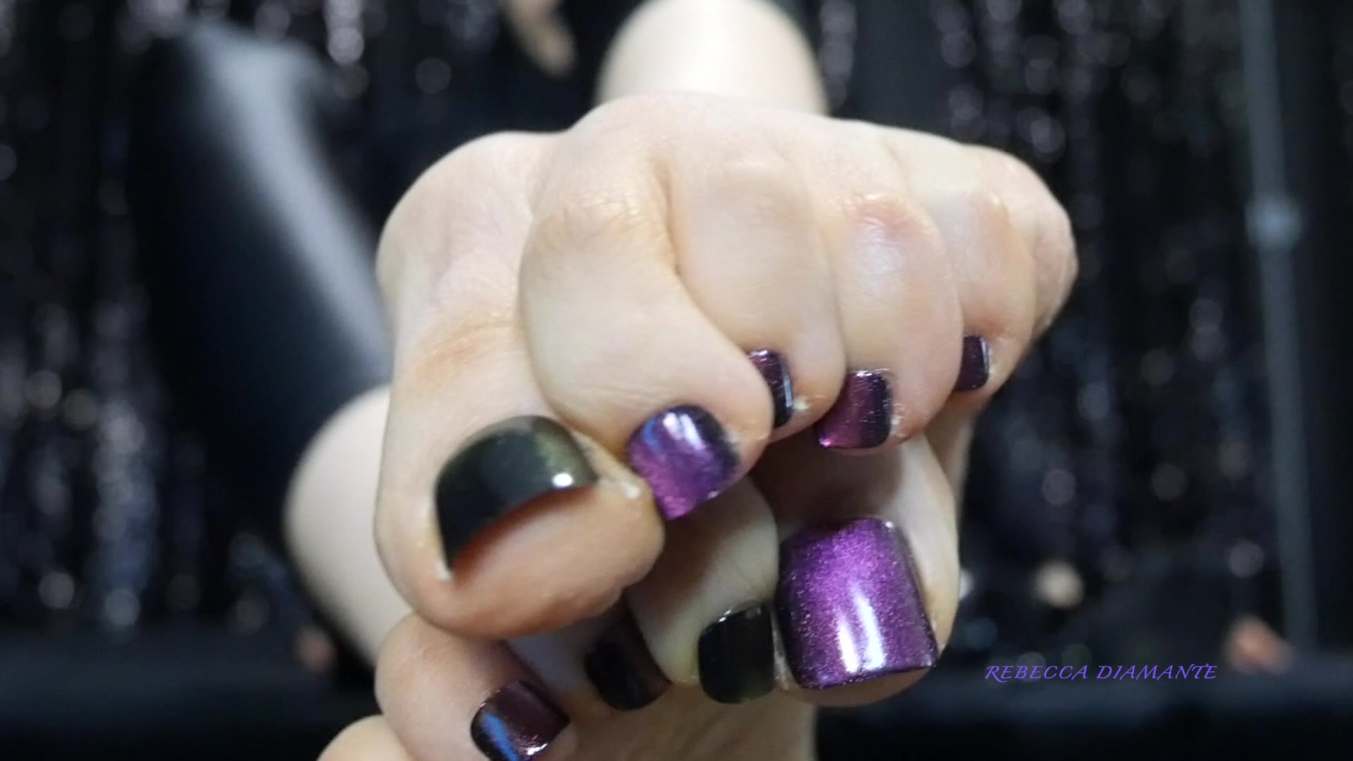 Rebecca Diamante Mesmerizing iridescent nails arabian foot worship