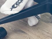 Dirty candid socks of 19 year old teen