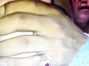 Sucking her toes and biting off her toenail