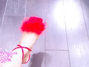 ImperialKitty Goddess POV Long Talon ToeNails Tantalizing Taps amp Red Feather Stilettos RedOrange CatEye