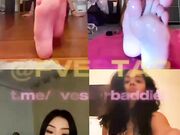 Bratty Latina TEEN showing Feet in Stockings | FREE TELE