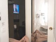 self footjob front mirror