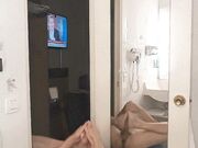 self footjob front mirror