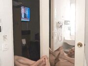 self footjob front mirror