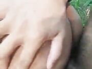 Inside my ass my friend outdoor