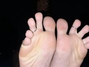 Sissy Street Slut showing off soles in public while smoking