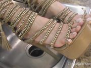 Goddess Melanie - P.O.V. Foot Worship in elegant nude heels