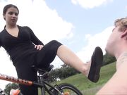 Magyar Mistress Mira - ANGRY BRAT - ASSHOLE CYCLIST - EXTREME DIRTY BALLERINA SHOES CLEANING