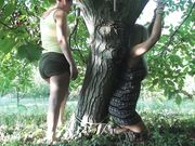 Tickle Nail - Bound to a tree and tickled