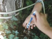 Tickle Nail - Bound to a tree and tickled