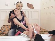 Russian Fetish - Yolla toe tied and tickled with four hands