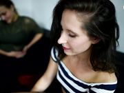 Obedient d0ggy serving her two mistresses