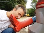 Madame Marissa - Dirty hunter boots licking in the parking lot