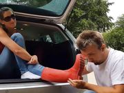 Madame Marissa - Dirty hunter boots licking in the parking lot