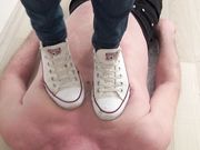 Laura trampling in jeans and gym shoes