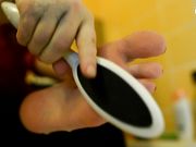 Czech Soles - Young Girl Washing And Brushing Her Bare Feet