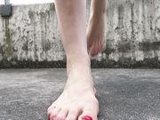 Mylene - Foot Fetish Painting My Toenails Red
