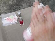 Mylene - Foot Fetish Painting My Toenails Red