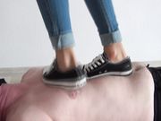 Candy trampling in shoes!