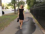 City Feet - A blonde in a black dress. Part 4.