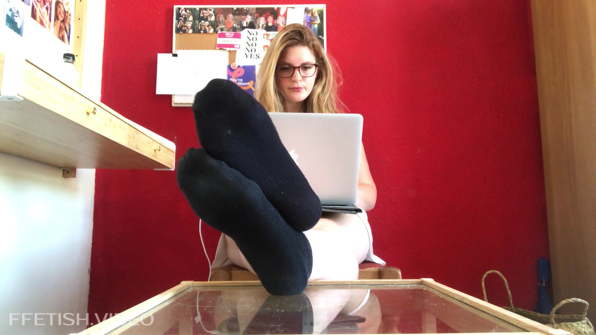 Worldwide Models - Alice Ignores you while working and showing off her  barefeet and black socks