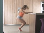 LegsUltra - Nikki in Orange Heels & Top