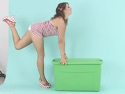 LegsUltra - Roxi in a Striped Dress