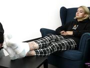 Karina Uses her slave after university Long foot worship and ridicule