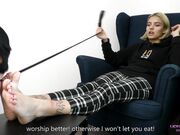 Karina Uses her slave after university Long foot worship and ridicule