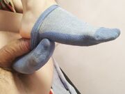 Footjobsockjob from a Sexy College Girl  Cum inside Sock