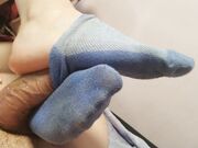 Footjobsockjob from a Sexy College Girl  Cum inside Sock