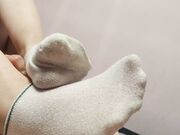 He Loves to Cum inside my Socks  Footjob, Sockjob, Handjob